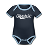 Connecticut Baby Bodysuit - Organic Hand Lettered Connecticut Baby Bodysuit - navy/sky