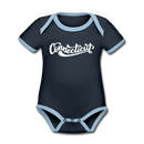 Connecticut Baby Bodysuit - Organic Hand Lettered Connecticut Baby Bodysuit - navy/sky