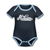 Alabama Baby Bodysuit - Organic Hand Lettered Alabama Baby Bodysuit - navy/sky