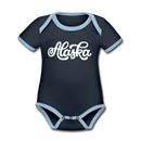 Alaska Baby Bodysuit - Organic Hand Lettered Alaska Baby Bodysuit - navy/sky