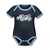 Alaska Baby Bodysuit - Organic Hand Lettered Alaska Baby Bodysuit - navy/sky