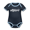 Arkansas Baby Bodysuit - Organic Hand Lettered Arkansas Baby Bodysuit - navy/sky