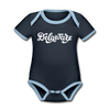 Delaware Baby Bodysuit - Organic Hand Lettered Delaware Baby Bodysuit - navy/sky