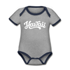 Hawaii Baby Bodysuit - Organic Hand Lettered Hawaii Baby Bodysuit - heather gray/navy