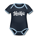 Hawaii Baby Bodysuit - Organic Hand Lettered Hawaii Baby Bodysuit - navy/sky