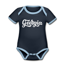 Georgia Baby Bodysuit - Organic Hand Lettered Georgia Baby Bodysuit - navy/sky