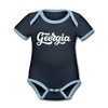 Georgia Baby Bodysuit - Organic Hand Lettered Georgia Baby Bodysuit - navy/sky