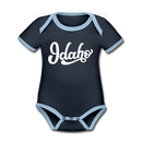 Idaho Baby Bodysuit - Organic Hand Lettered Idaho Baby Bodysuit - navy/sky
