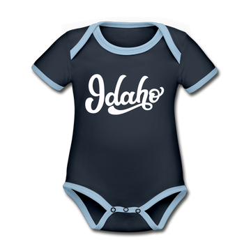 Idaho Baby Bodysuit - Organic Hand Lettered Idaho Baby Bodysuit - navy/sky