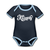 Illinois Baby Bodysuit - Organic Hand Lettered Illinois Baby Bodysuit - navy/sky