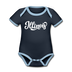 Illinois Baby Bodysuit - Organic Hand Lettered Illinois Baby Bodysuit - navy/sky