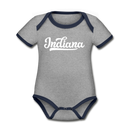 Indiana Baby Bodysuit - Organic Hand Lettered Indiana Baby Bodysuit - heather gray/navy