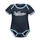 Indiana Baby Bodysuit - Organic Hand Lettered Indiana Baby Bodysuit - navy/sky