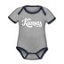 Kansas Baby Bodysuit - Organic Hand Lettered Kansas Baby Bodysuit - heather gray/navy