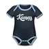 Kansas Baby Bodysuit - Organic Hand Lettered Kansas Baby Bodysuit - navy/sky