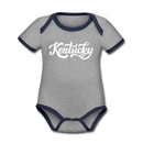 Kentucky Baby Bodysuit - Organic Hand Lettered Kentucky Baby Bodysuit - heather gray/navy