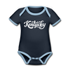 Kentucky Baby Bodysuit - Organic Hand Lettered Kentucky Baby Bodysuit - navy/sky