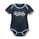 Kentucky Baby Bodysuit - Organic Hand Lettered Kentucky Baby Bodysuit - navy/sky