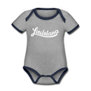 Louisiana Baby Bodysuit - Organic Hand Lettered Louisiana Baby Bodysuit - heather gray/navy
