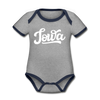 Iowa Baby Bodysuit - Organic Hand Lettered Iowa Baby Bodysuit - heather gray/navy
