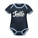 Iowa Baby Bodysuit - Organic Hand Lettered Iowa Baby Bodysuit - navy/sky