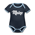 Maine Baby Bodysuit - Organic Hand Lettered Maine Baby Bodysuit - navy/sky