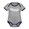 Missouri Baby Bodysuit - Organic Hand Lettered Missouri Baby Bodysuit - heather gray/navy