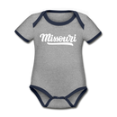 Missouri Baby Bodysuit - Organic Hand Lettered Missouri Baby Bodysuit - heather gray/navy