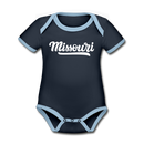 Missouri Baby Bodysuit - Organic Hand Lettered Missouri Baby Bodysuit - navy/sky