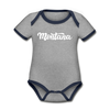Montana Baby Bodysuit - Organic Hand Lettered Montana Baby Bodysuit - heather gray/navy