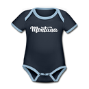 Montana Baby Bodysuit - Organic Hand Lettered Montana Baby Bodysuit - navy/sky