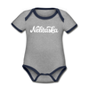 Nebraska Baby Bodysuit - Organic Hand Lettered Nebraska Baby Bodysuit - heather gray/navy