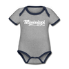 Mississippi Baby Bodysuit - Organic Hand Lettered Mississippi Baby Bodysuit - heather gray/navy