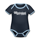 Mississippi Baby Bodysuit - Organic Hand Lettered Mississippi Baby Bodysuit - navy/sky