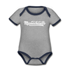 Massachusetts Baby Bodysuit - Organic Hand Lettered Massachusetts Baby Bodysuit - heather gray/navy