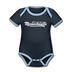 Massachusetts Baby Bodysuit - Organic Hand Lettered Massachusetts Baby Bodysuit - navy/sky