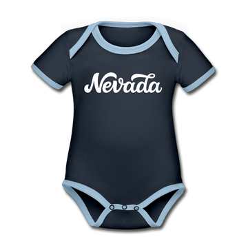 Nevada Baby Bodysuit - Organic Hand Lettered Nevada Baby Bodysuit - navy/sky