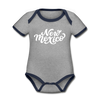 New Mexico Baby Bodysuit - Organic Hand Lettered New Mexico Baby Bodysuit - heather gray/navy