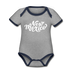 New Mexico Baby Bodysuit - Organic Hand Lettered New Mexico Baby Bodysuit - heather gray/navy