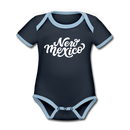 New Mexico Baby Bodysuit - Organic Hand Lettered New Mexico Baby Bodysuit - navy/sky