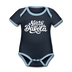 North Dakota Baby Bodysuit - Organic Hand Lettered North Dakota Baby Bodysuit - navy/sky