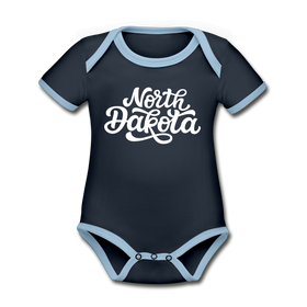 North Dakota Baby Bodysuit - Organic Hand Lettered North Dakota Baby Bodysuit