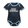 North Carolina Baby Bodysuit - Organic Hand Lettered North Carolina Baby Bodysuit - navy/sky