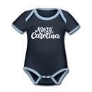 North Carolina Baby Bodysuit - Organic Hand Lettered North Carolina Baby Bodysuit - navy/sky