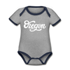 Oregon Baby Bodysuit - Organic Hand Lettered Oregon Baby Bodysuit - heather gray/navy