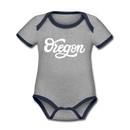 Oregon Baby Bodysuit - Organic Hand Lettered Oregon Baby Bodysuit - heather gray/navy