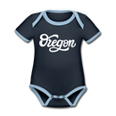 Oregon Baby Bodysuit - Organic Hand Lettered Oregon Baby Bodysuit - navy/sky