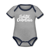 South Carolina Baby Bodysuit - Organic Hand Lettered South Carolina Baby Bodysuit - heather gray/navy