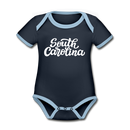 South Carolina Baby Bodysuit - Organic Hand Lettered South Carolina Baby Bodysuit - navy/sky