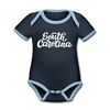 South Carolina Baby Bodysuit - Organic Hand Lettered South Carolina Baby Bodysuit - navy/sky